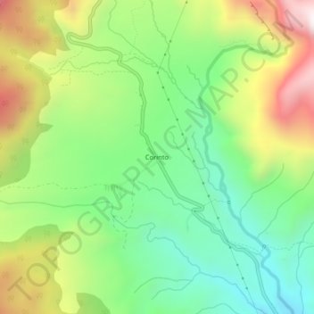 Mapa topográfico Corinto, altitud, relieve