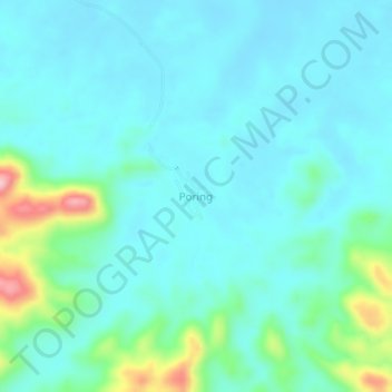 Mapa topográfico Poring, altitud, relieve