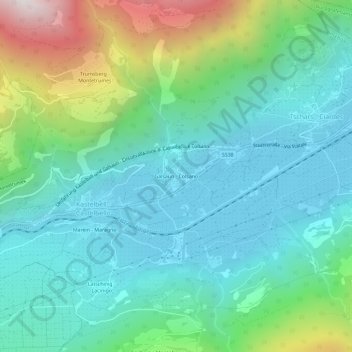 Mapa topográfico Galsaun, altitud, relieve