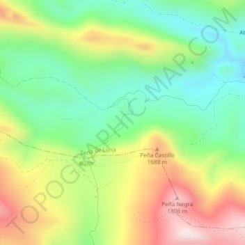 Mapa topográfico Llano la Fuente, altitud, relieve