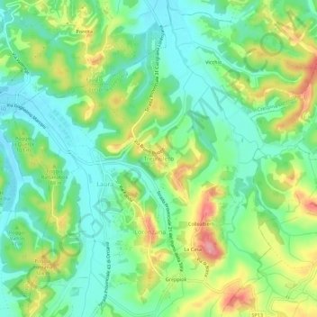 Mapa topográfico Tremoleto, altitud, relieve
