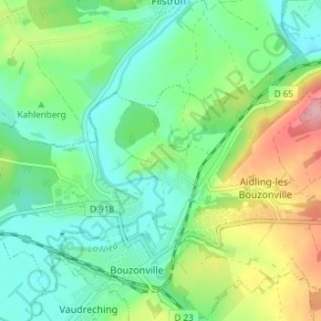 Mapa topográfico Heckling, altitud, relieve