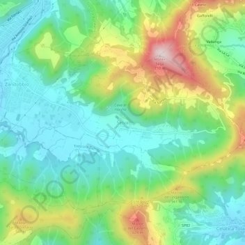 Mapa topográfico Selva, altitud, relieve