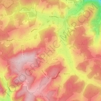 Mapa topográfico Schönwald, altitud, relieve