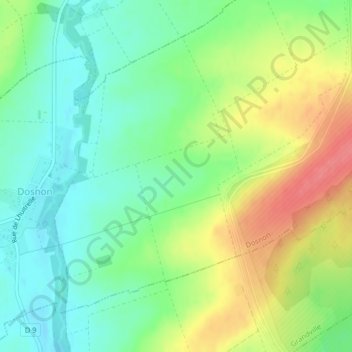 Mapa topográfico Vaugan, altitud, relieve