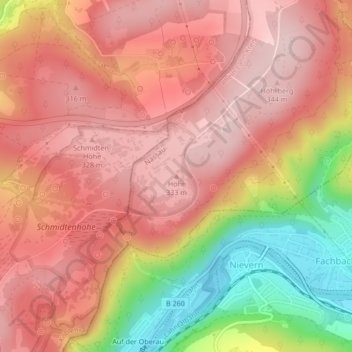 Mapa topográfico Höhr, altitud, relieve
