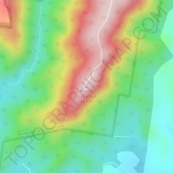 Mapa topográfico Mount Sugarloaf, altitud, relieve