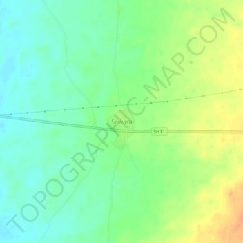 Mapa topográfico Sewara, altitud, relieve