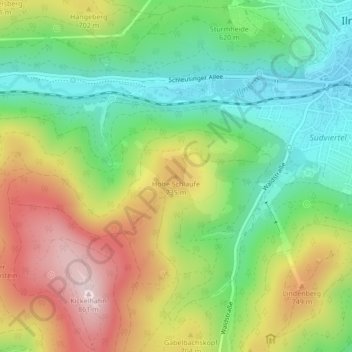 Mapa topográfico Hohe Schlaufe, altitud, relieve