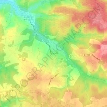 Mapa topográfico Le Piron, altitud, relieve