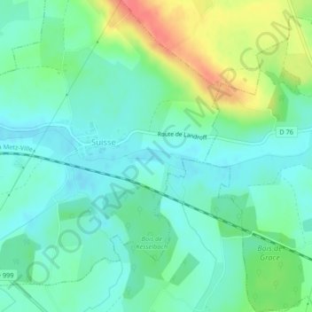 Mapa topográfico La Panne, altitud, relieve