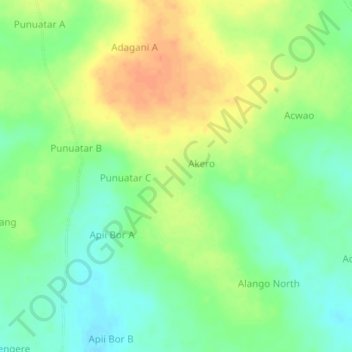 Mapa topográfico Puno, altitud, relieve