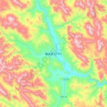 Mapa topográfico 囊谦县, altitud, relieve