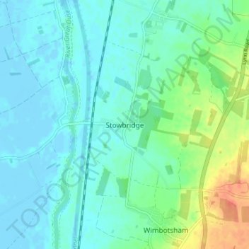 Mapa topográfico Stowbridge, altitud, relieve