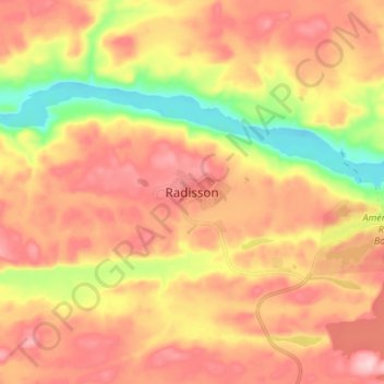 Mapa topográfico Radisson, altitud, relieve