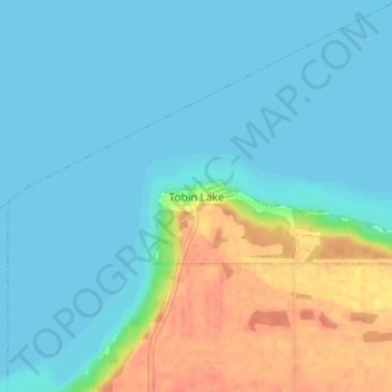 Mapa topográfico Tobin Lake, altitud, relieve
