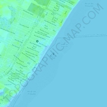 Mapa topográfico Barra do Pote, altitud, relieve