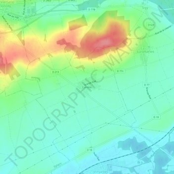 Mapa topográfico Cutrelles, altitud, relieve