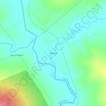 Mapa topográfico Angicos, altitud, relieve