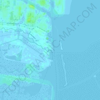 Mapa topográfico Fusina, altitud, relieve