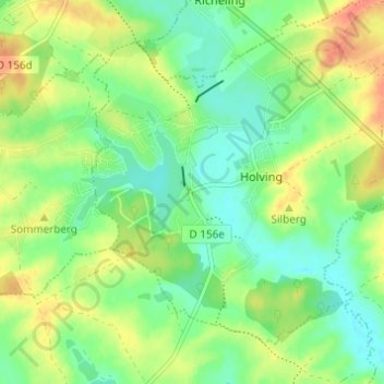 Mapa topográfico Hirbach, altitud, relieve