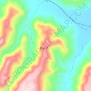 Mapa topográfico Jalpan, altitud, relieve