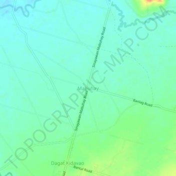 Mapa topográfico Mabuhay, altitud, relieve