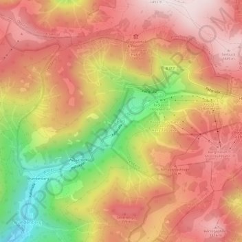 Mapa topográfico Fahl, altitud, relieve