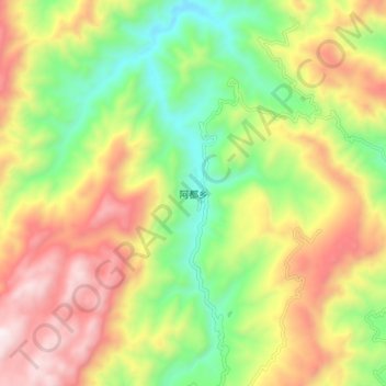 Mapa topográfico Adu, altitud, relieve