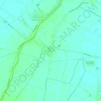 Mapa topográfico Santerno, altitud, relieve