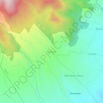 Mapa topográfico Baslay, altitud, relieve