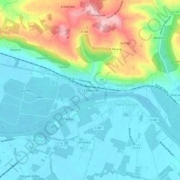 Mapa topográfico La Palanque, altitud, relieve