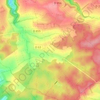 Mapa topográfico Haute Sierck, altitud, relieve