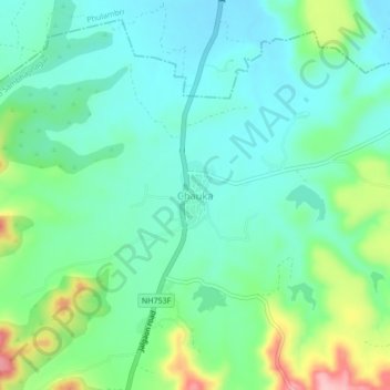 Mapa topográfico Chauka, altitud, relieve