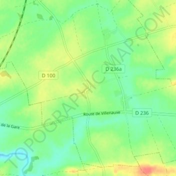 Mapa topográfico Chennetron, altitud, relieve