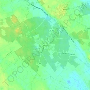 Mapa topográfico Pisignano, altitud, relieve