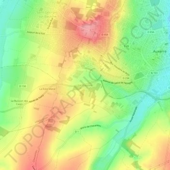 Mapa topográfico Les Cassoirs, altitud, relieve