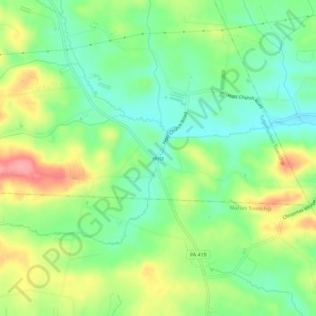 Mapa topográfico Host, altitud, relieve