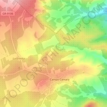 Mapa topográfico Veleta, altitud, relieve