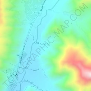 Mapa topográfico El Chao, altitud, relieve