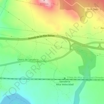 Mapa topográfico San Roque, altitud, relieve