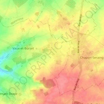 Mapa topográfico Borset, altitud, relieve