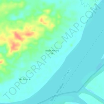 Mapa topográfico Tupac Amaru II, altitud, relieve