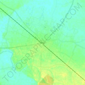 Mapa topográfico Hojai, altitud, relieve