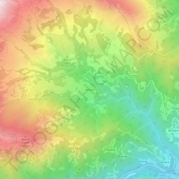 Mapa topográfico Tornetti, altitud, relieve