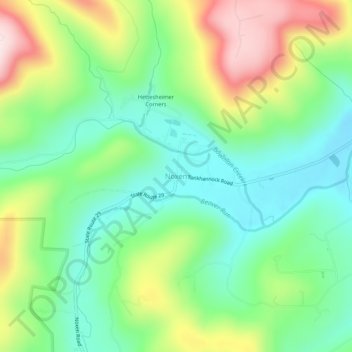 Mapa topográfico Noxen, altitud, relieve