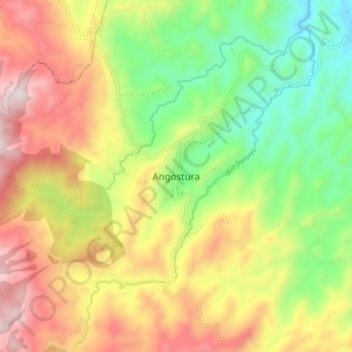 Mapa topográfico Angostura, altitud, relieve