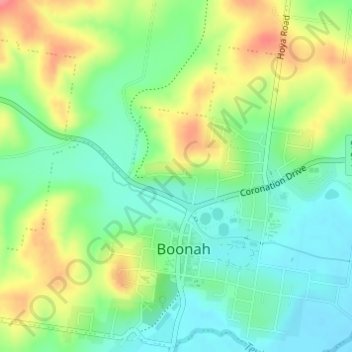 Mapa topográfico Bicentenial Place, altitud, relieve