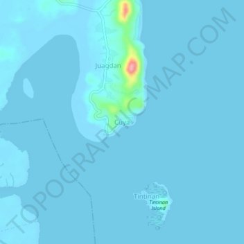 Mapa topográfico Cuya, altitud, relieve