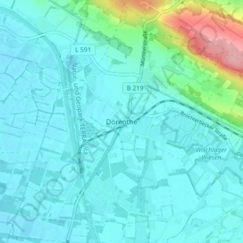 Mapa topográfico Dörenthe, altitud, relieve
